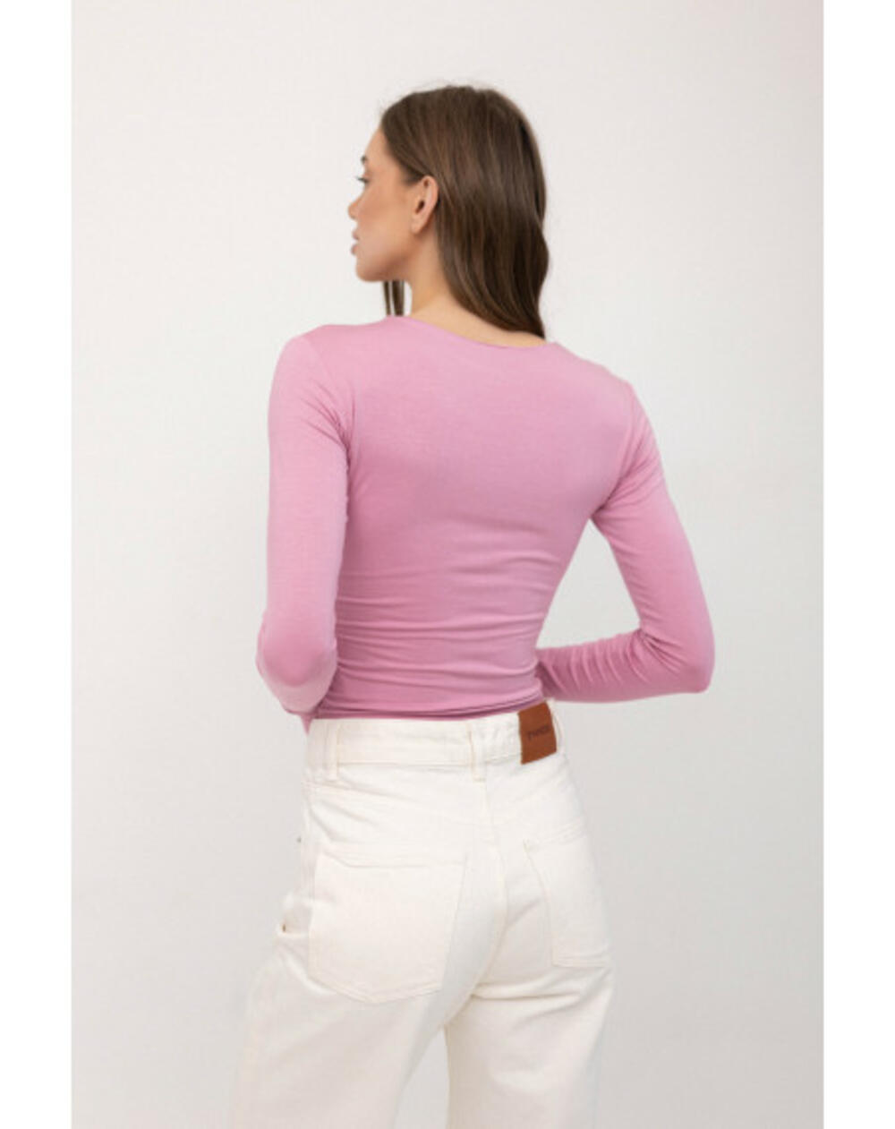 Лонгслів базовий подовжений Рожевий, M/L