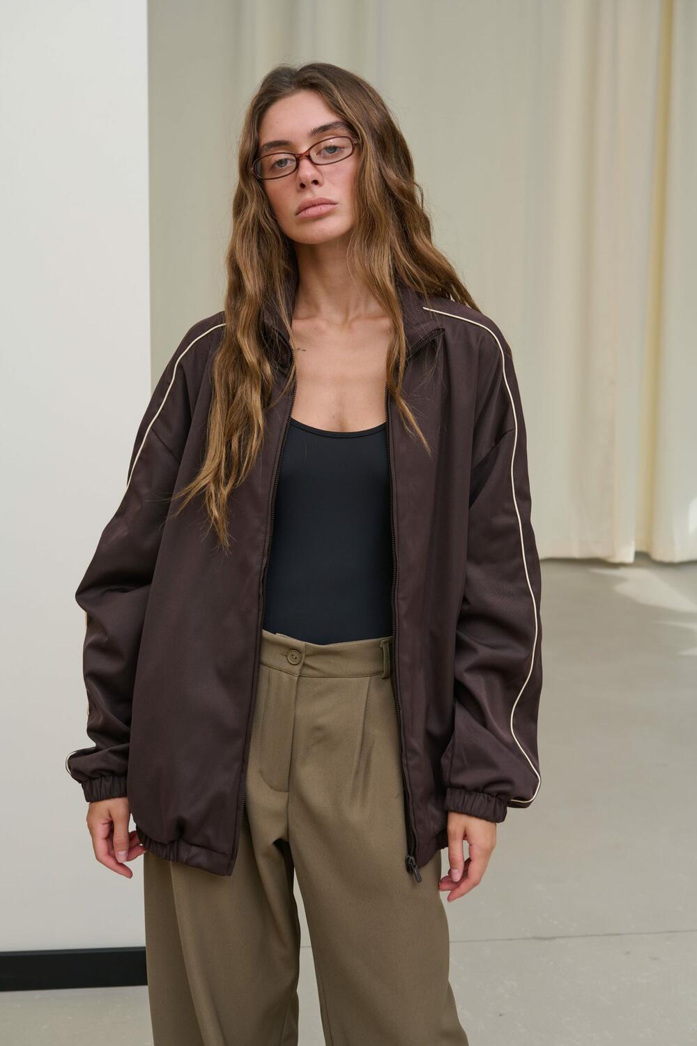 Бомбер у вінтажному стилі Шоколадний, XS/S