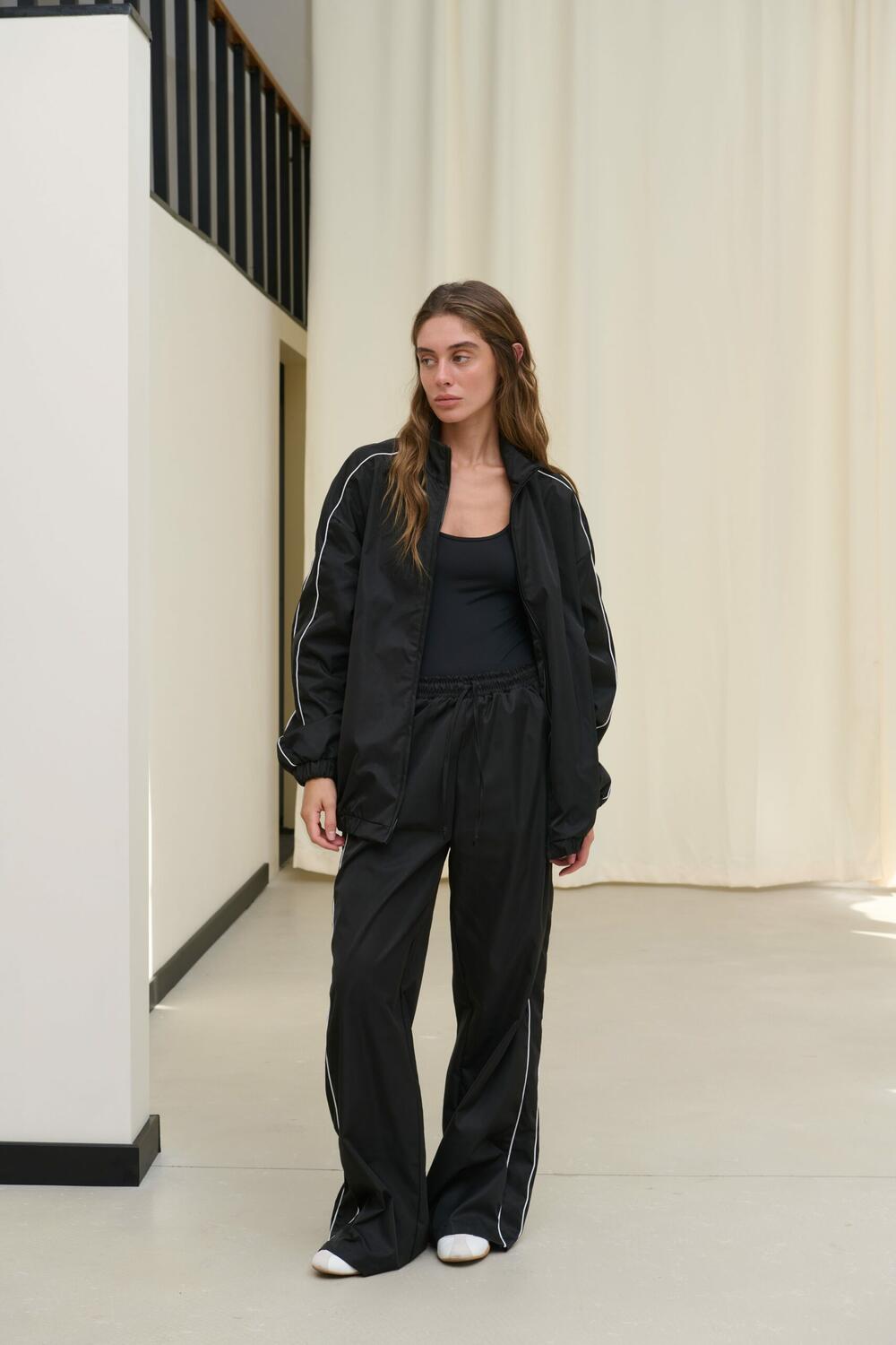 Бомбер у вінтажному стилі Чорний, XS/S