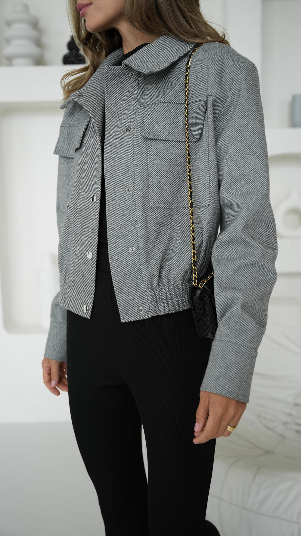 Бомбер BOMBEI Сірий, STD(Сандарт)