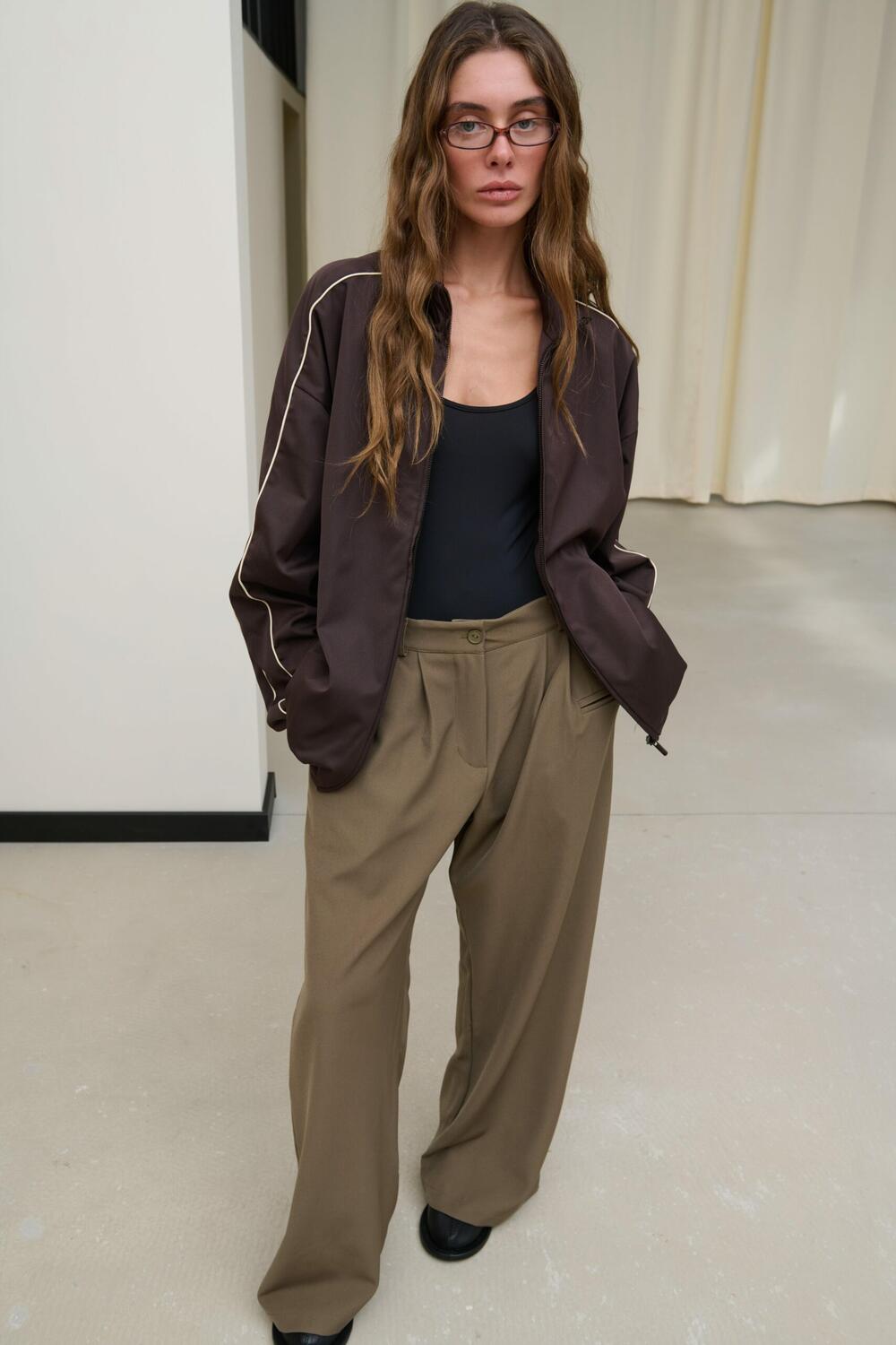 Штани LINE палаццо класичні Оливковий, ХS