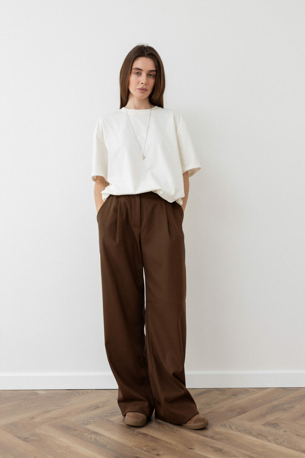 Брюки класичні з вовною CORE Шоколадний, S