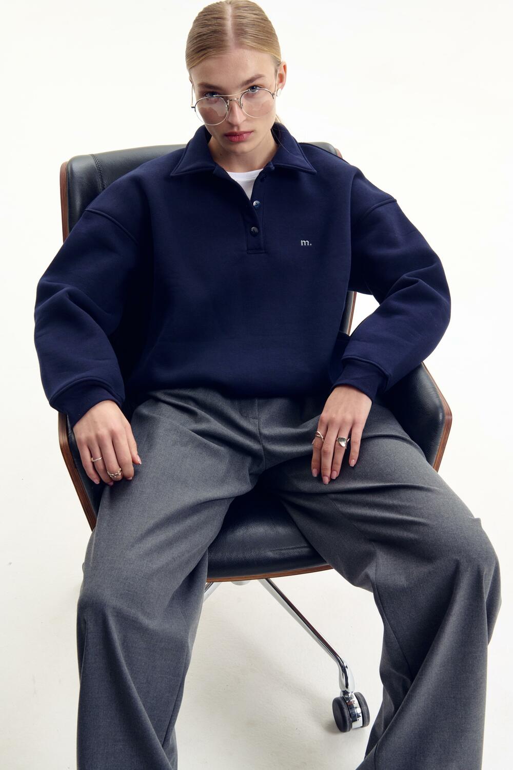 Брюки класичні з вовною CORE Темно сірий, M