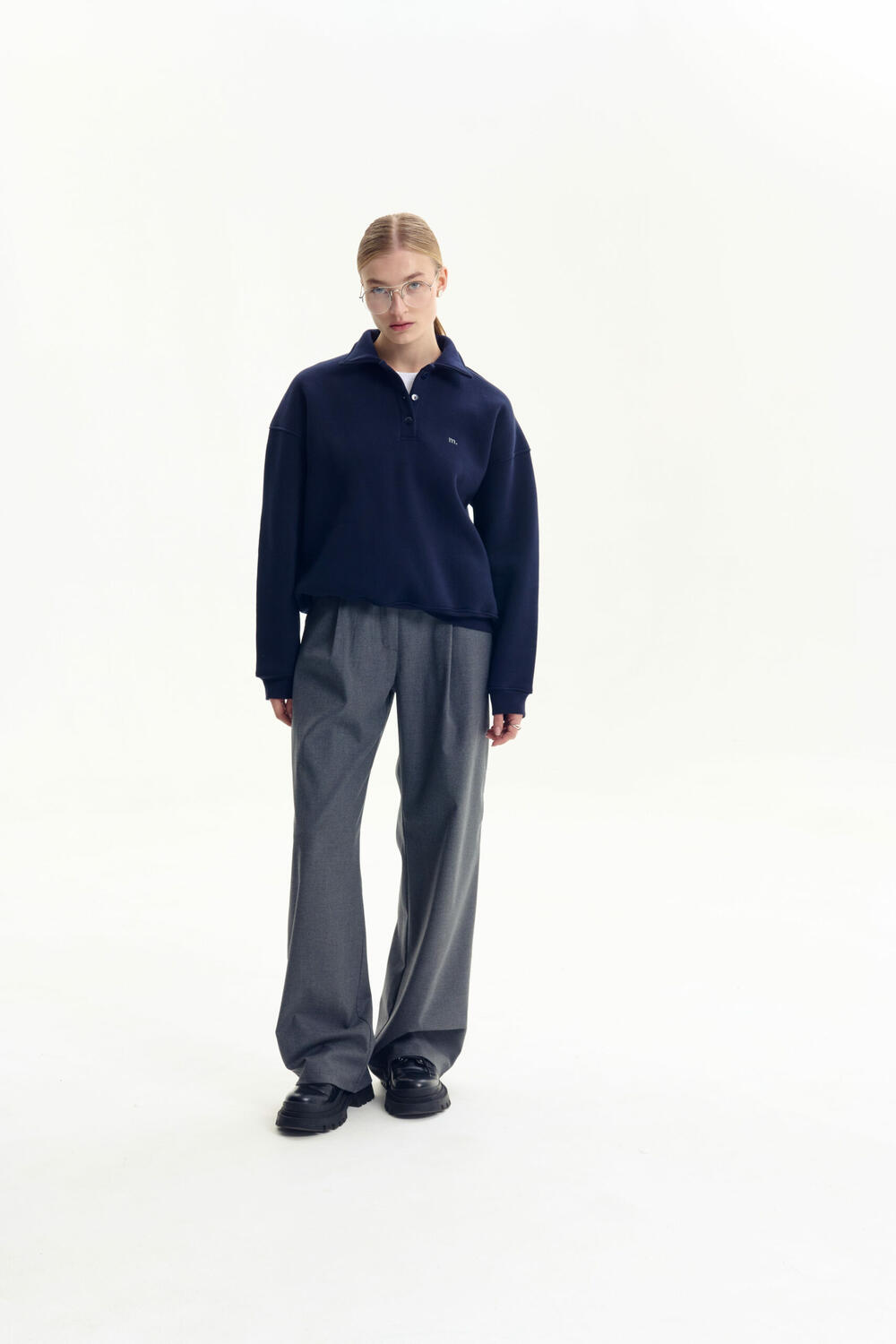 Брюки класичні з вовною CORE Темно сірий, S