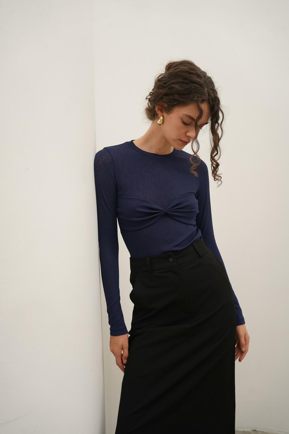 Лонгслів ЛІОР Темно синя, S