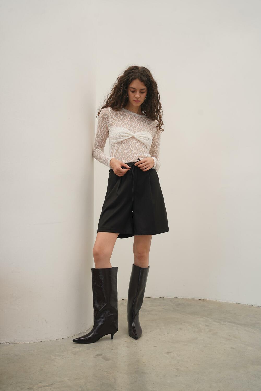 Шорти - бермуди(плотна костюмка) Чорний, ХS