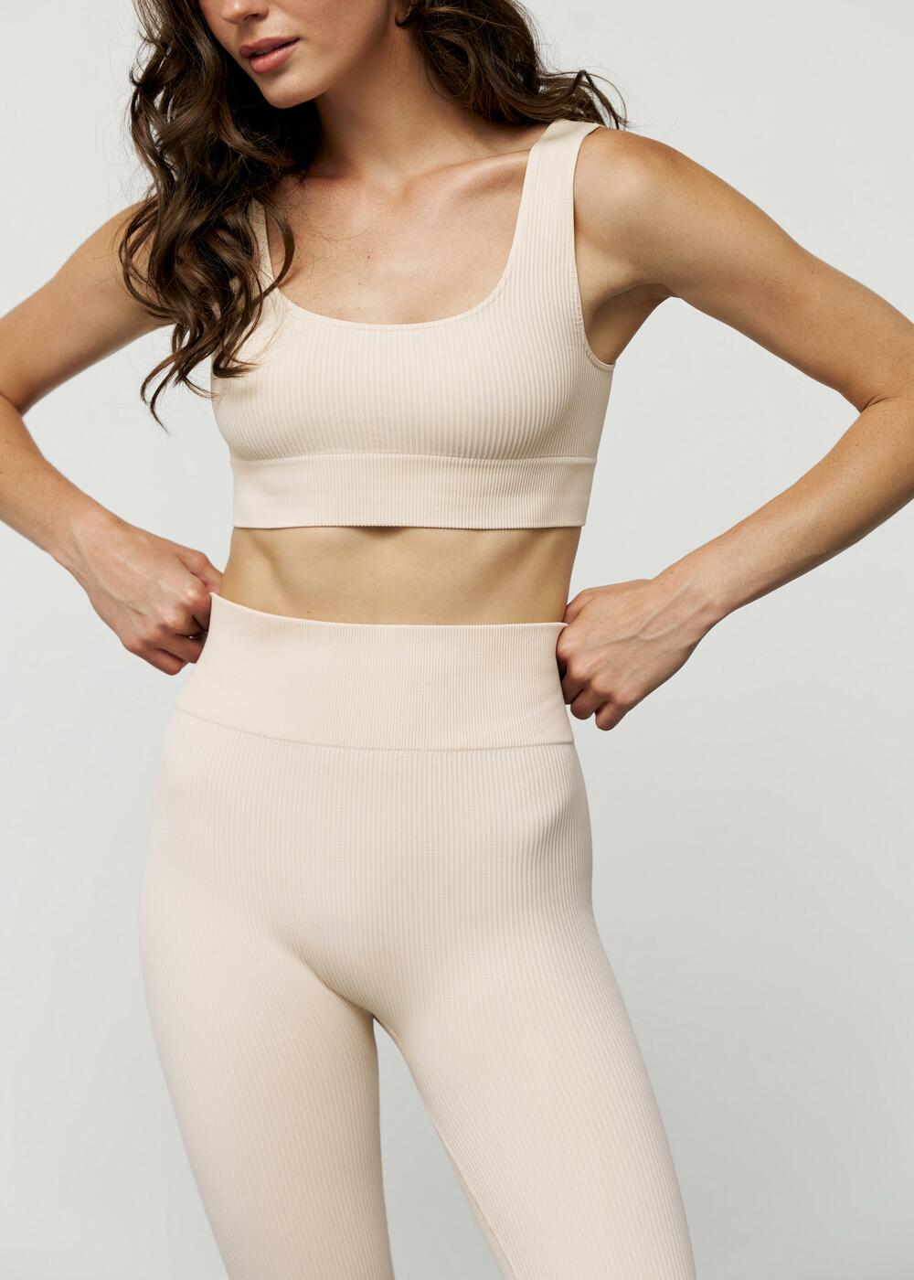 Лосини SPORT рубчик  made in Italy Молочна, M/L