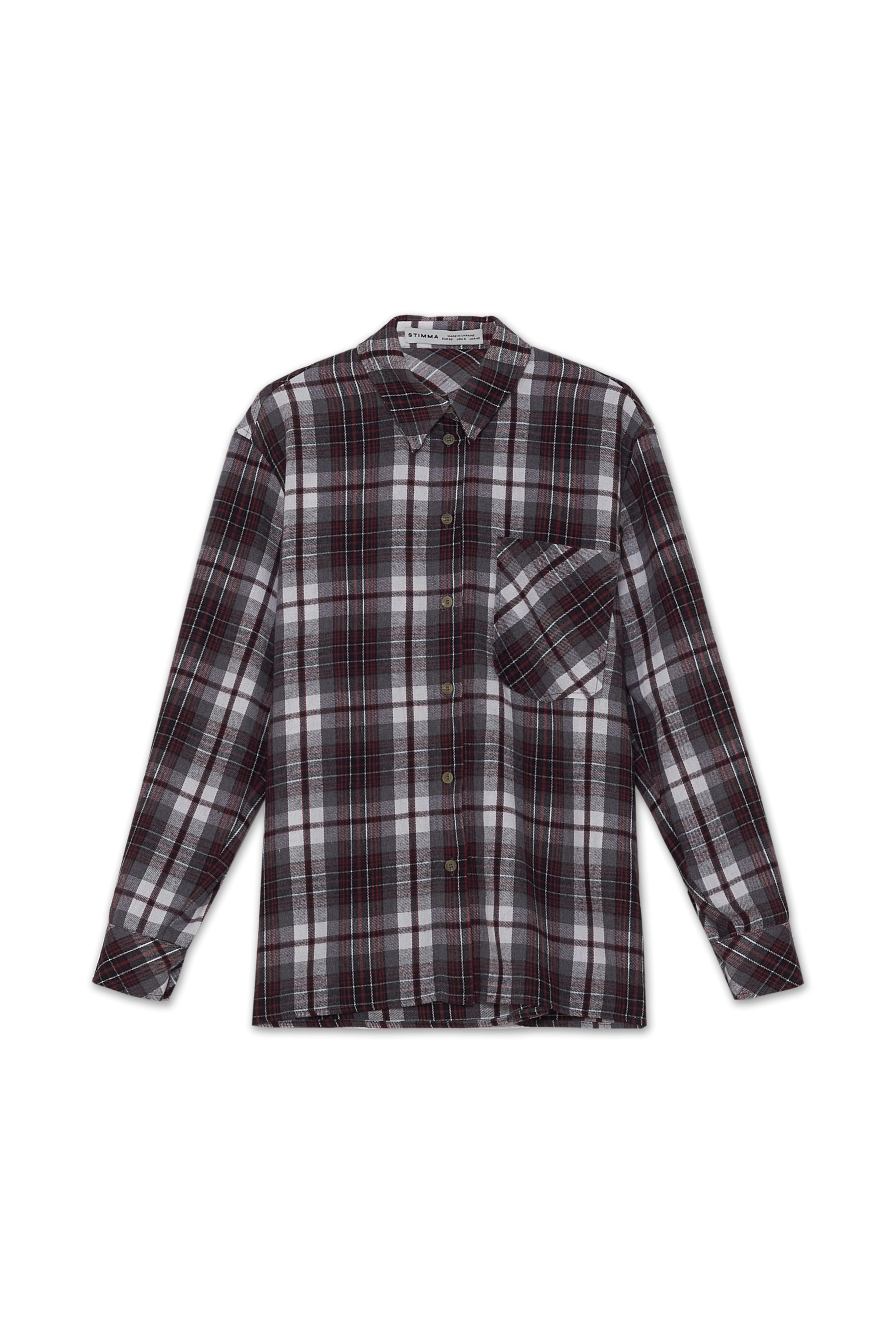 Сорочка ЮЛІУС Сіро-вишнева, S