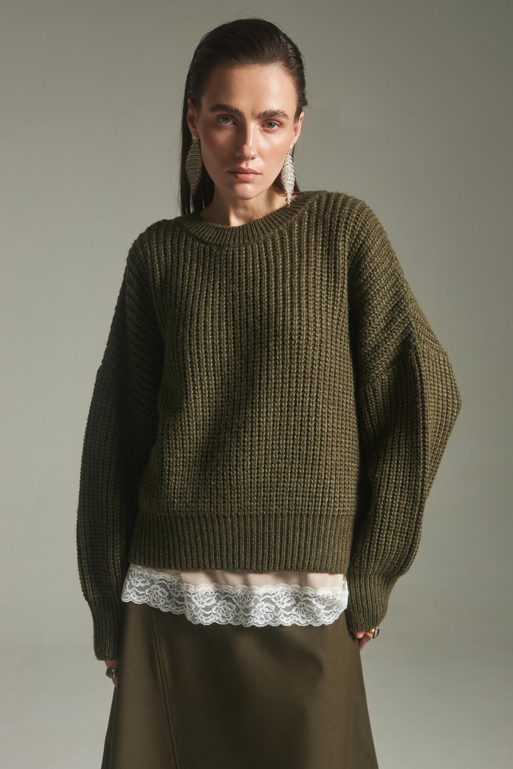 Джемпер ЕВІНІ Оливковий, XS/S