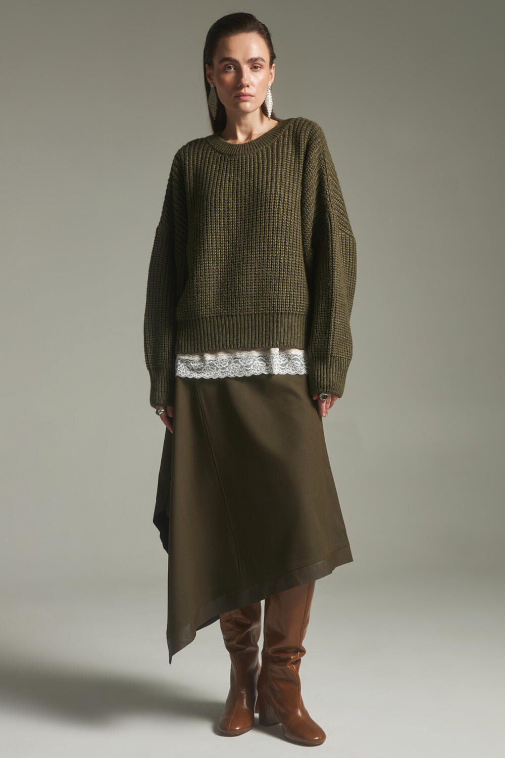 Джемпер ЕВІНІ Оливковий, S/M