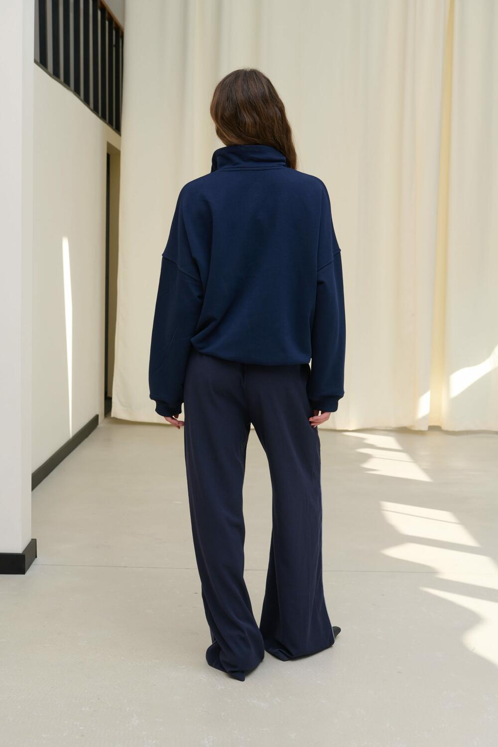 Штани бавовняні з кантами Icon Темно-синій, S