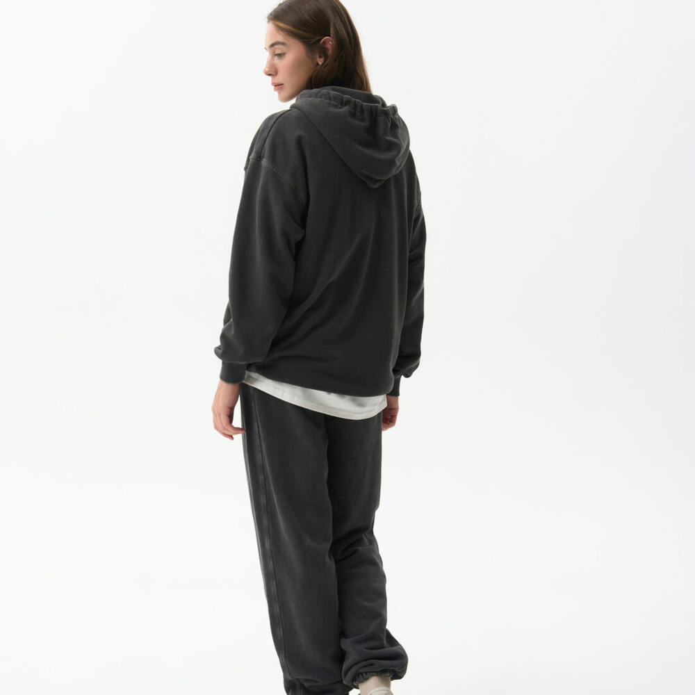 Худі базове з вареної бавовни Chrom Графіт виварений, XS/S