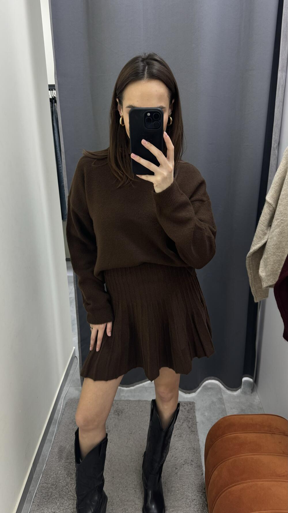 Костюм  8474 зі спіднцею MINI Бургунді, STD(Сандарт)