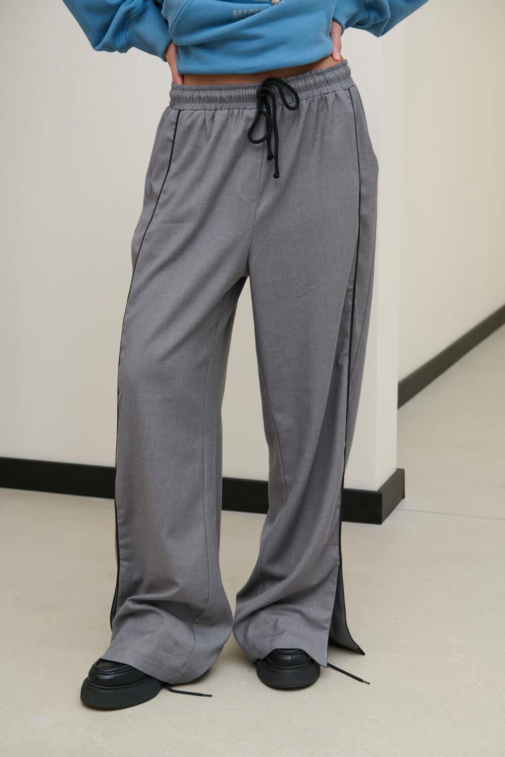 Штани бавовняні з кантами Icon Сірий, ХS