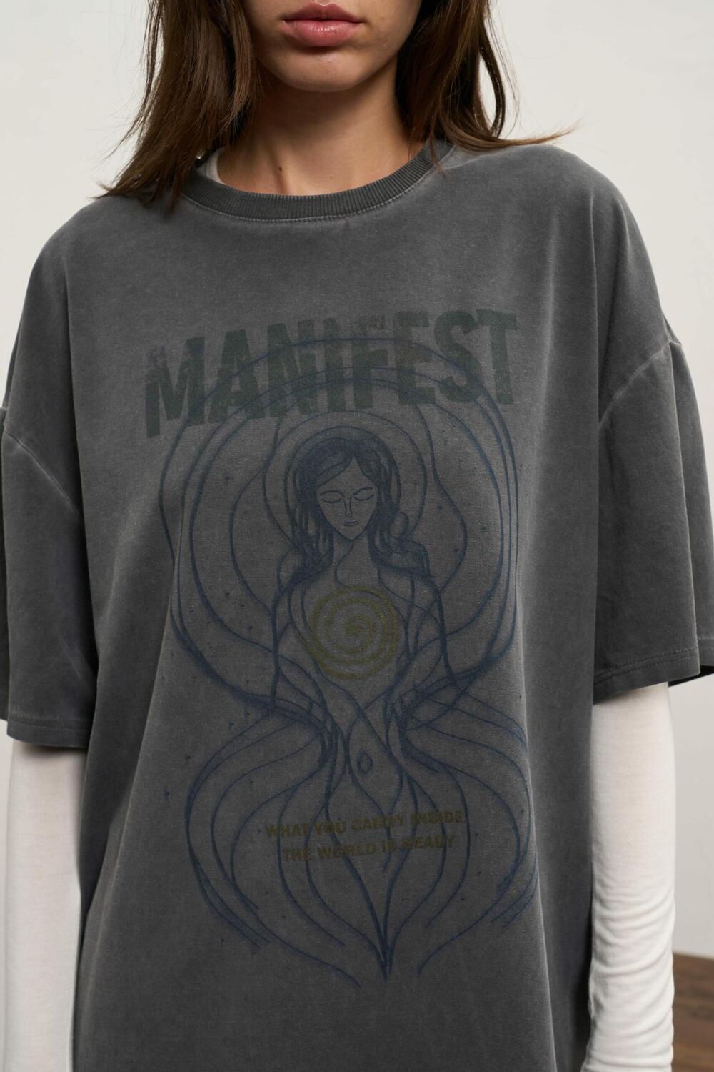 Футболка з вареної бавовни Manifest Графіт виварений, S/M