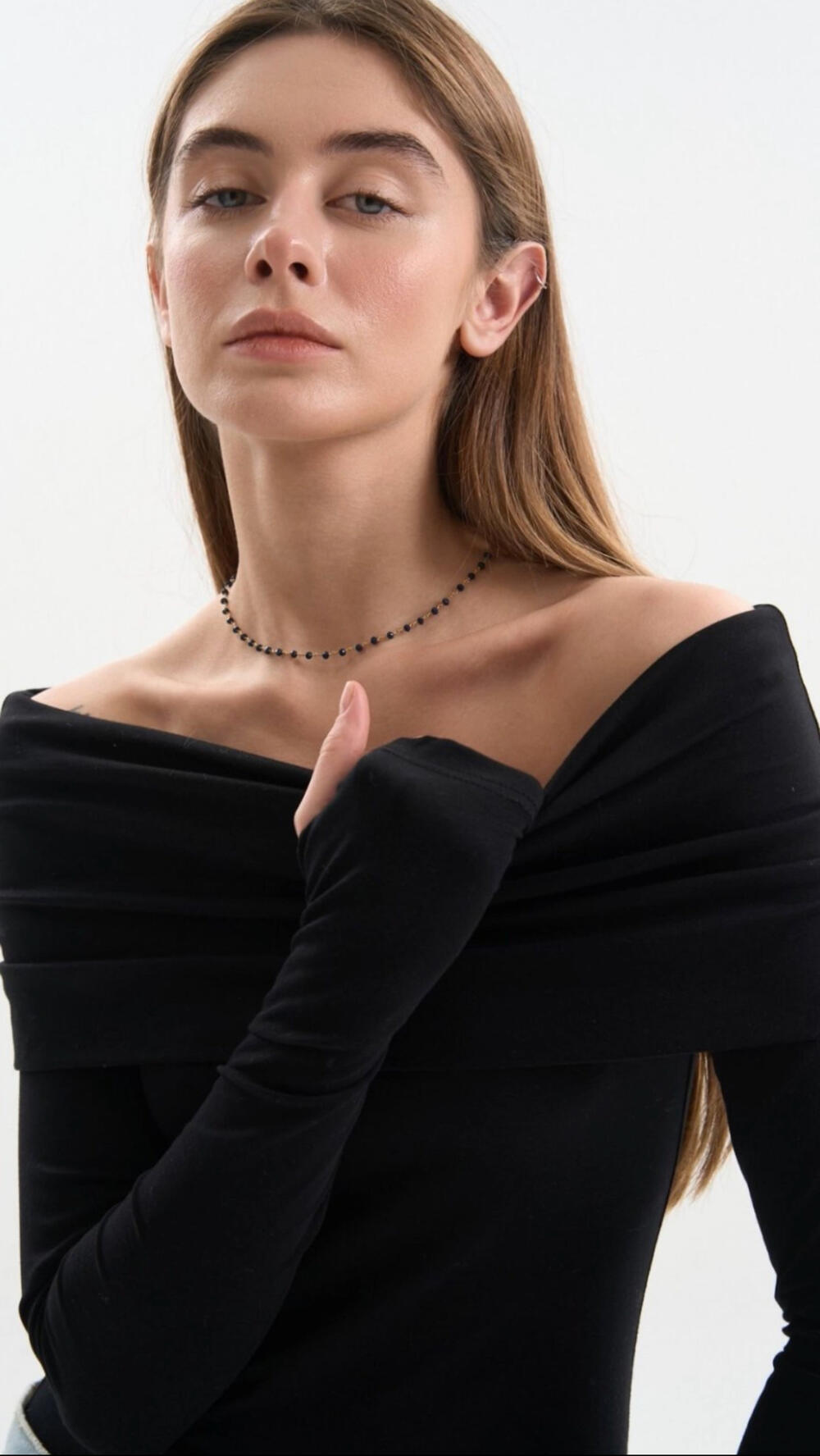 Боді  ELLA з відкритими плечима Чорний, L