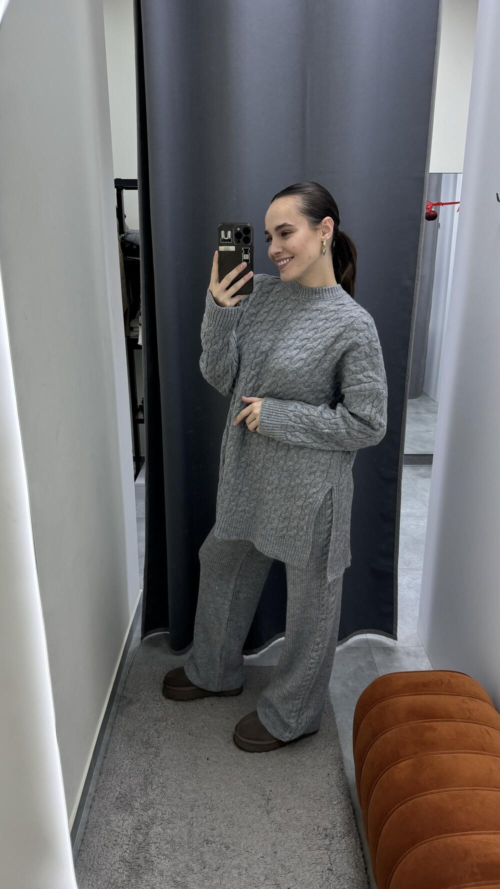 Трикотажний костюм ТТ231084 Сірий, STD(Сандарт)