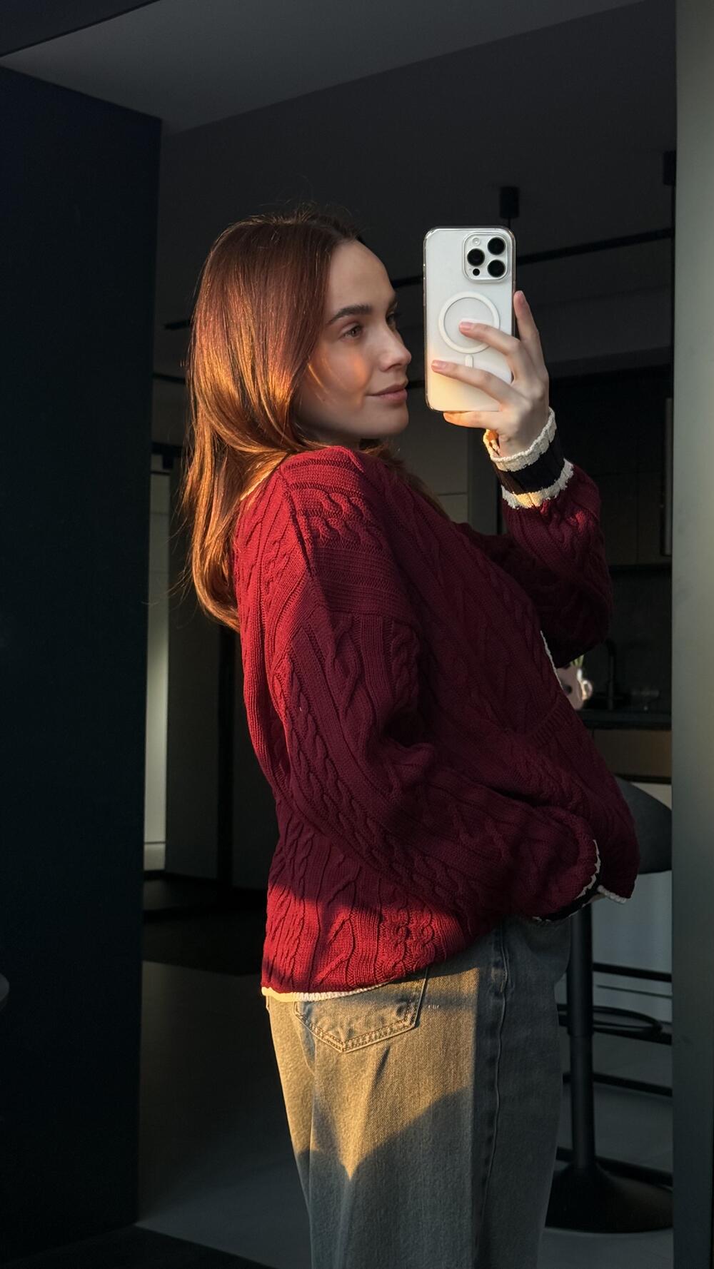 Кардиган 60950 Бургунді, STD(Сандарт)