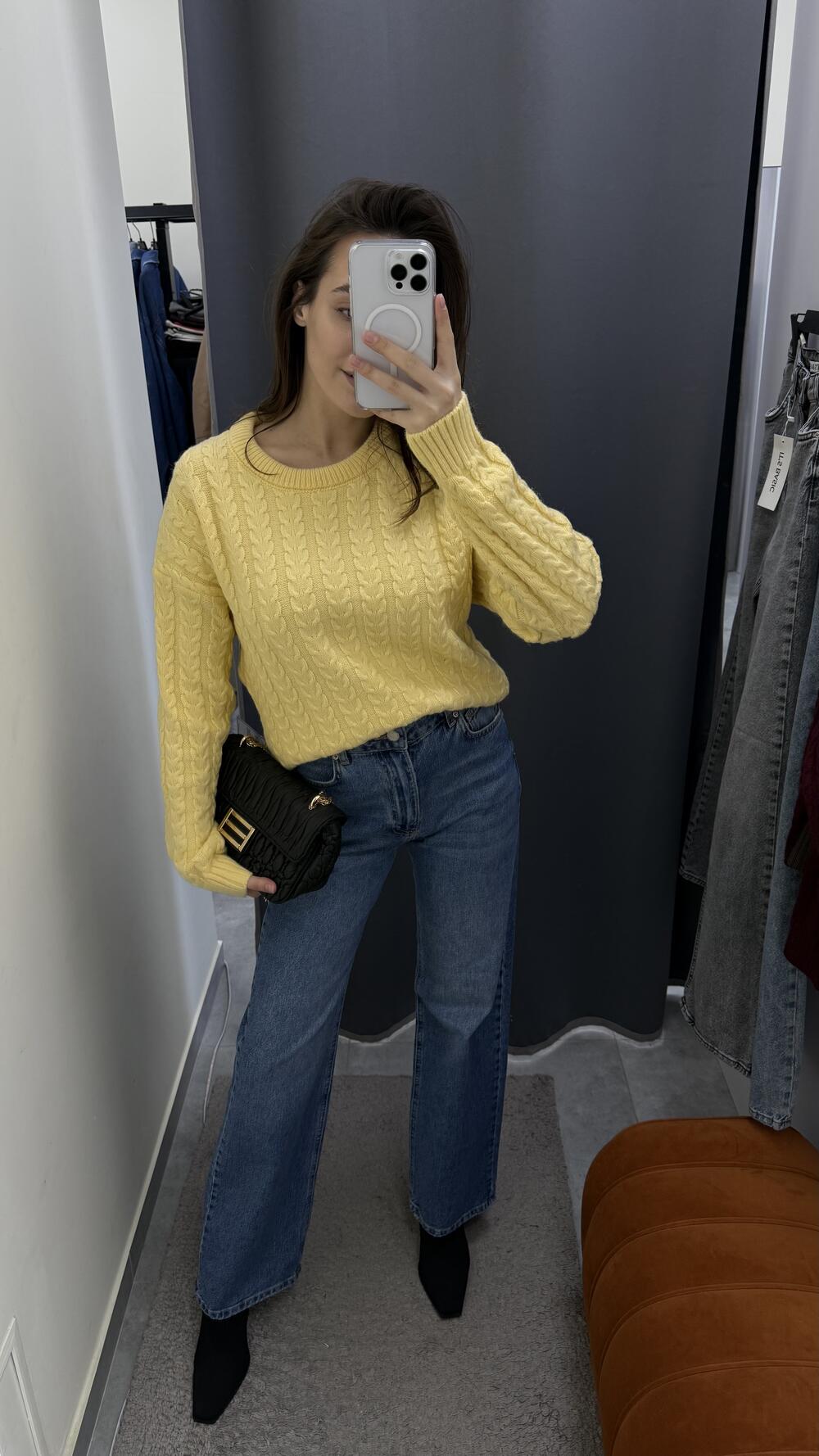 светр 8461 КОСИЧКА СВ.ЖОВТИЙ, STD(Сандарт)