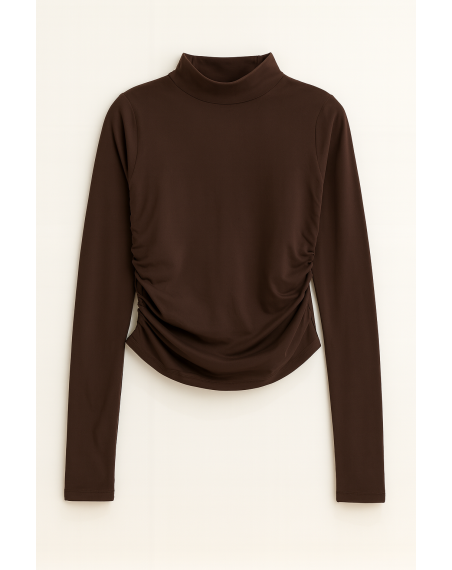 ЛОНГСЛІВ З ВИСОКОЮ ГОРЛОВИНОЮ LS015 Шоколадний, L