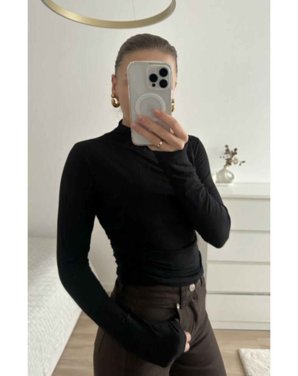 ЛОНГСЛІВ З ВИСОКОЮ ГОРЛОВИНОЮ LS015 Чорний, XL