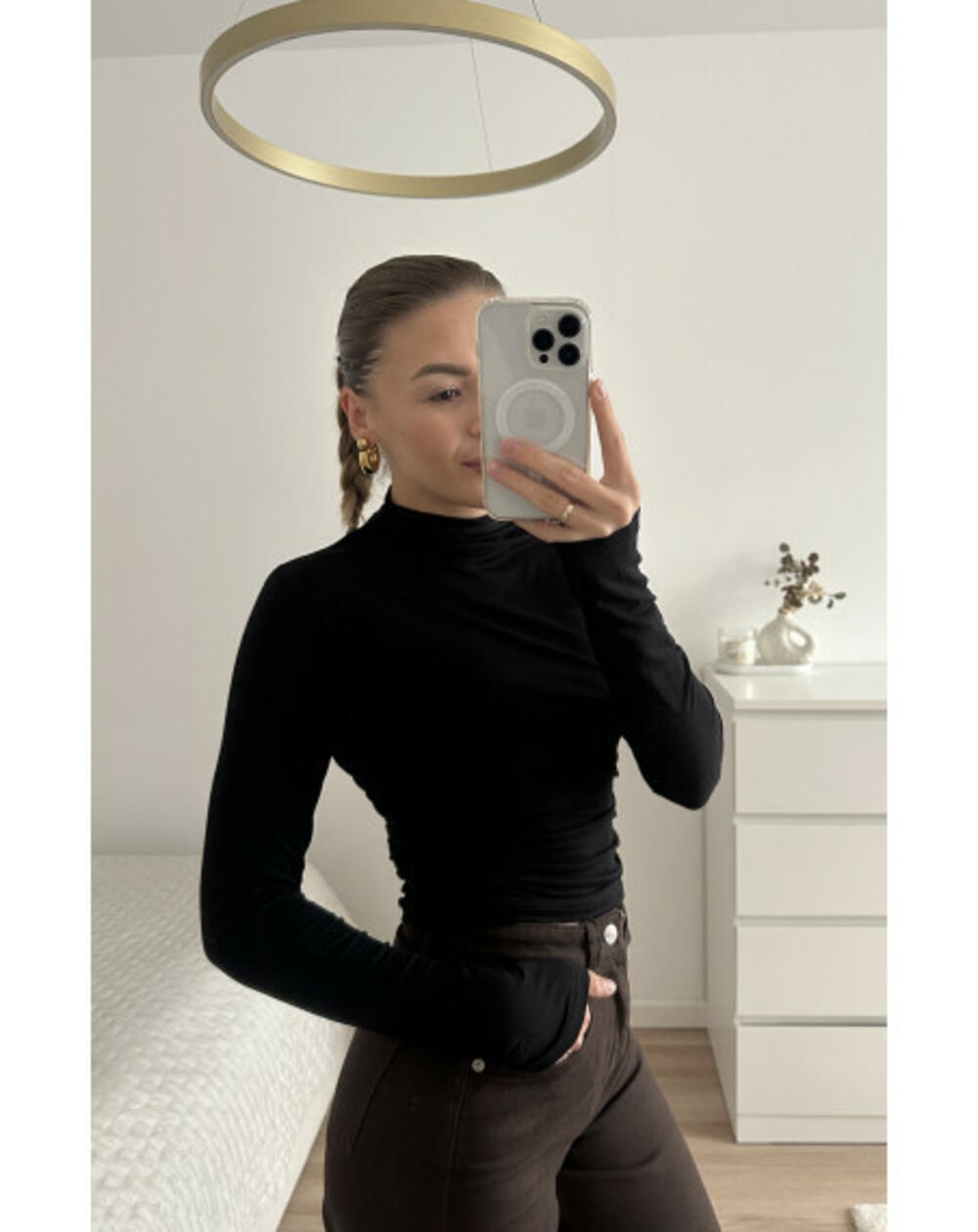 ЛОНГСЛІВ З ВИСОКОЮ ГОРЛОВИНОЮ LS015 Чорний, XL