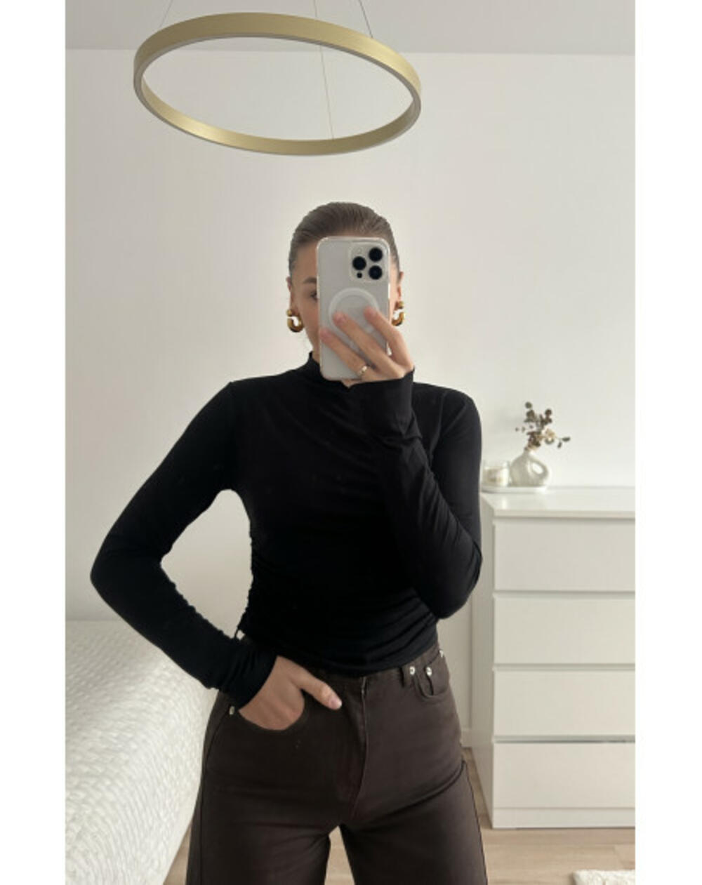 ЛОНГСЛІВ З ВИСОКОЮ ГОРЛОВИНОЮ LS015 Чорний, L