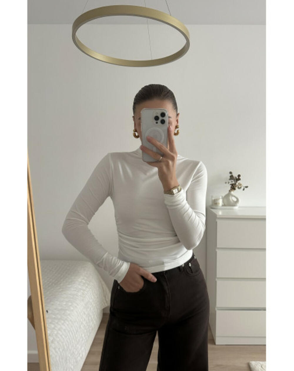 ЛОНГСЛІВ З ВИСОКОЮ ГОРЛОВИНОЮ LS015 Молочний, L