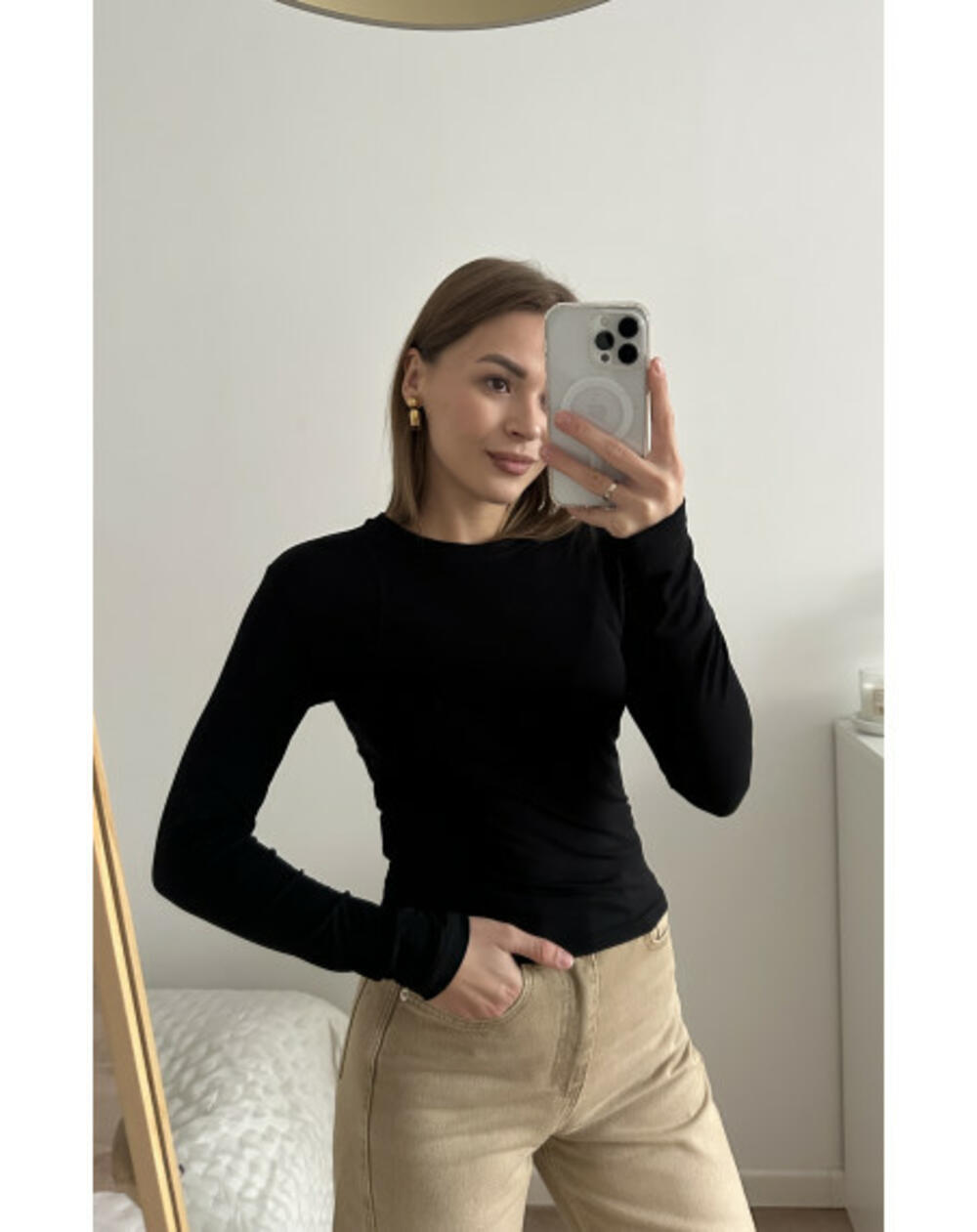 ЛОНГСЛІВ З ШВАМИ LS009 Чорний, XL