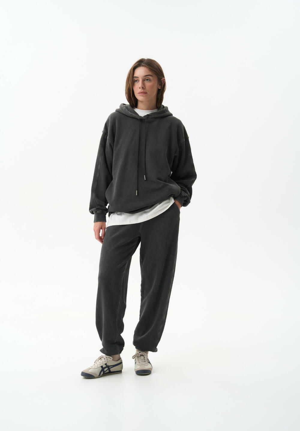 Джогери з вареної бавовни Chrom Графіт виварений, M