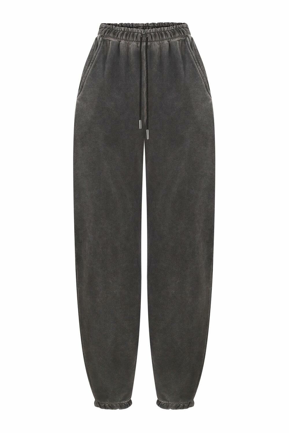 Джогери з вареної бавовни Chrom Графіт виварений, M