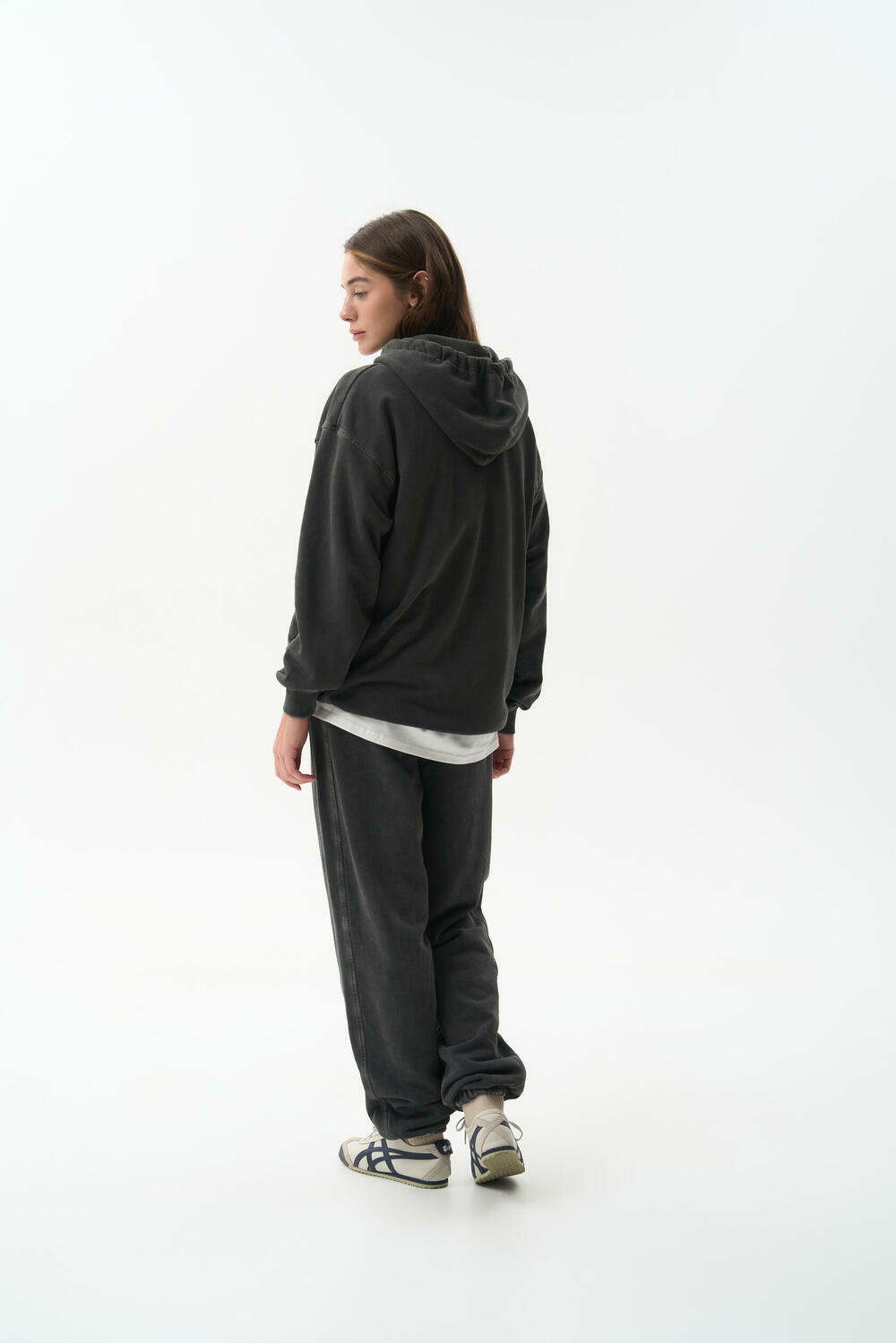 Джогери з вареної бавовни Chrom Графіт виварений, M