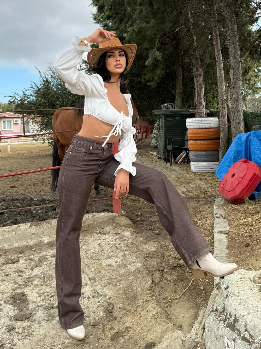 Джинси 1025-1530 WIDE LEG Шоколадний, 34