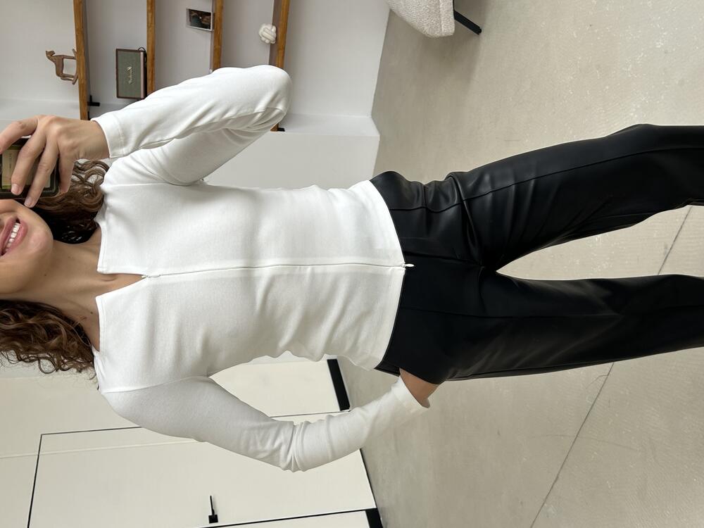 Лонгслів на змійці 31993 Молочний, S