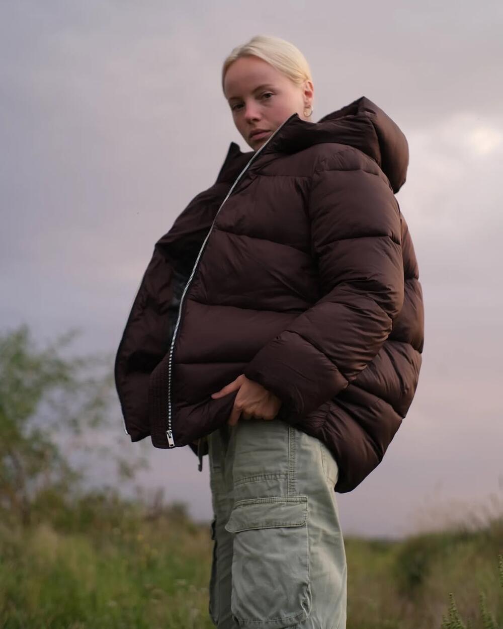 Пуфер з мембраною (наповнювач біопух) шоколад, L