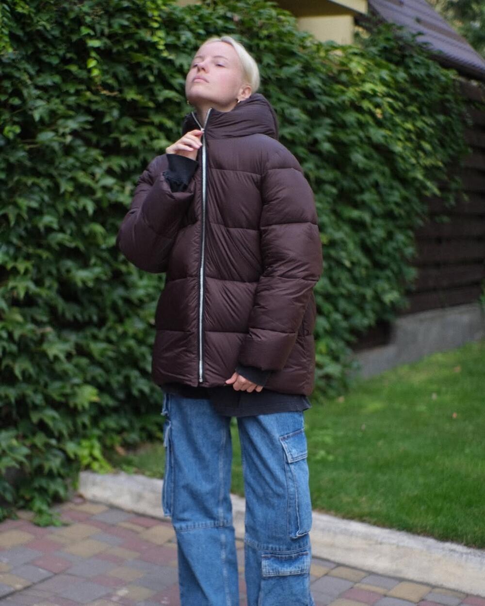 Пуфер з мембраною (наповнювач біопух) шоколад, L