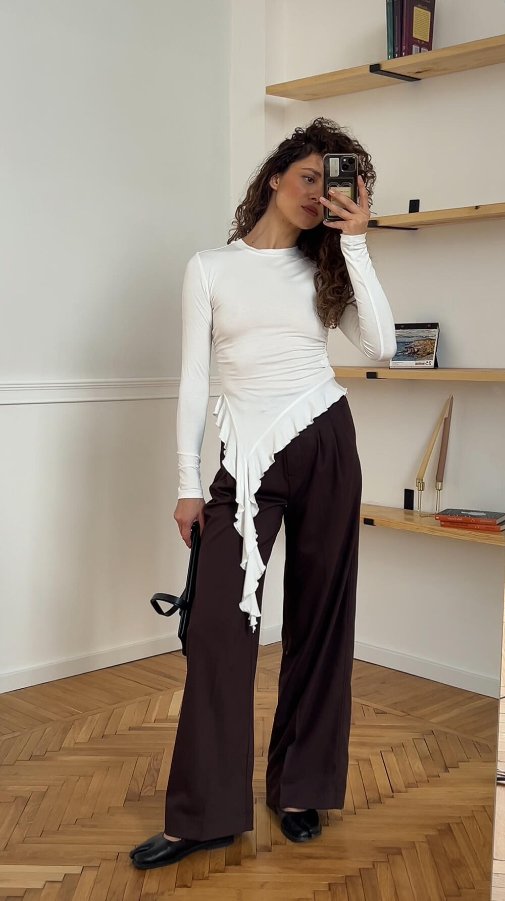 Лонгслів з рюшами МІА Молочний, M/L