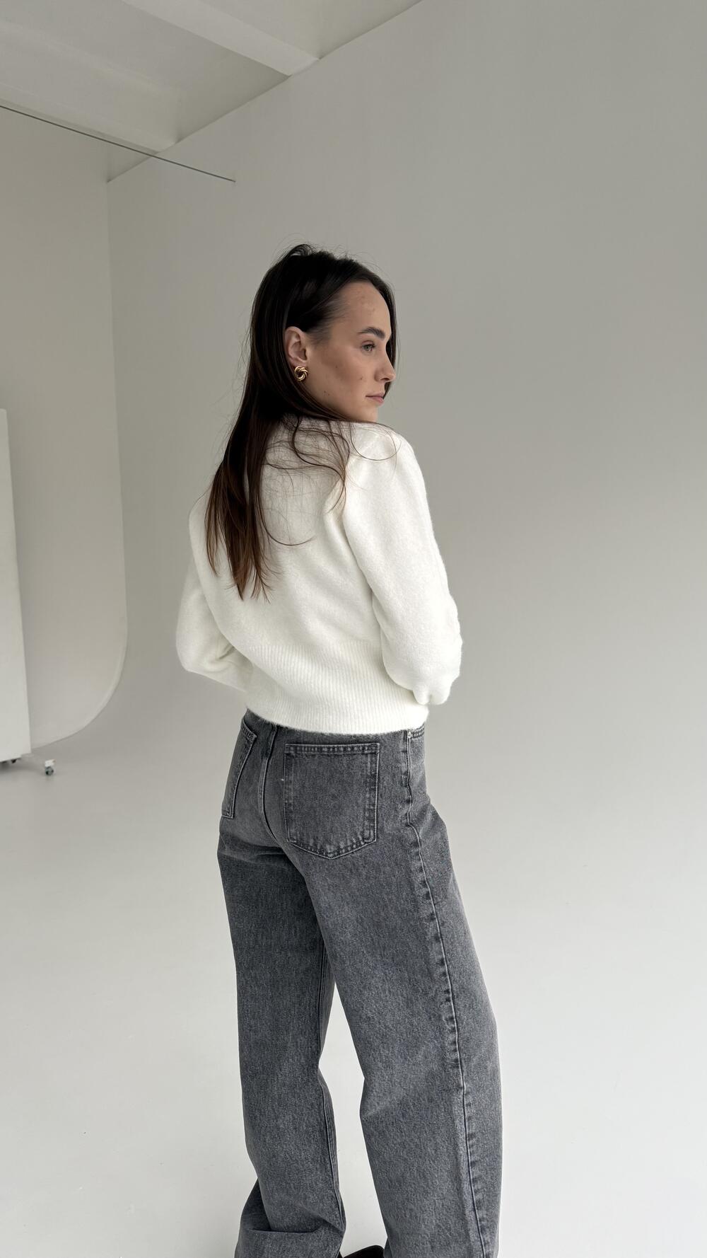 Кардиган 60273 ( укорочений) Білий, STD(Сандарт)