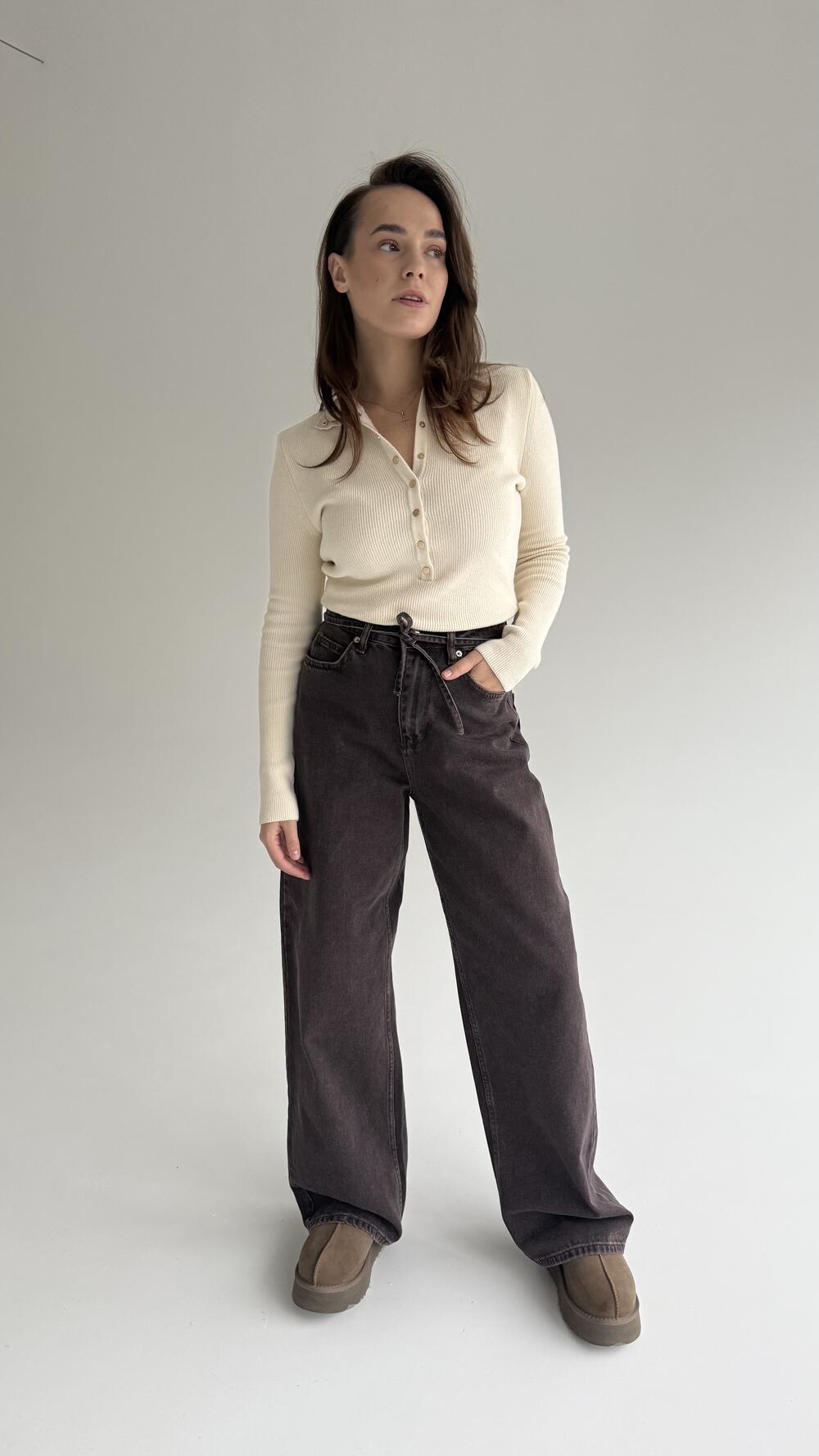 Джинси 2012-1532 WIDE LEG Шоколадний, 34