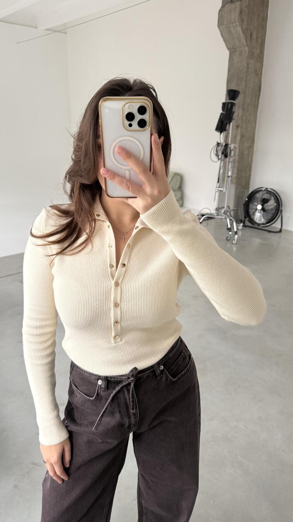 Светр приталений 10686 Бежевий, STD(Сандарт)