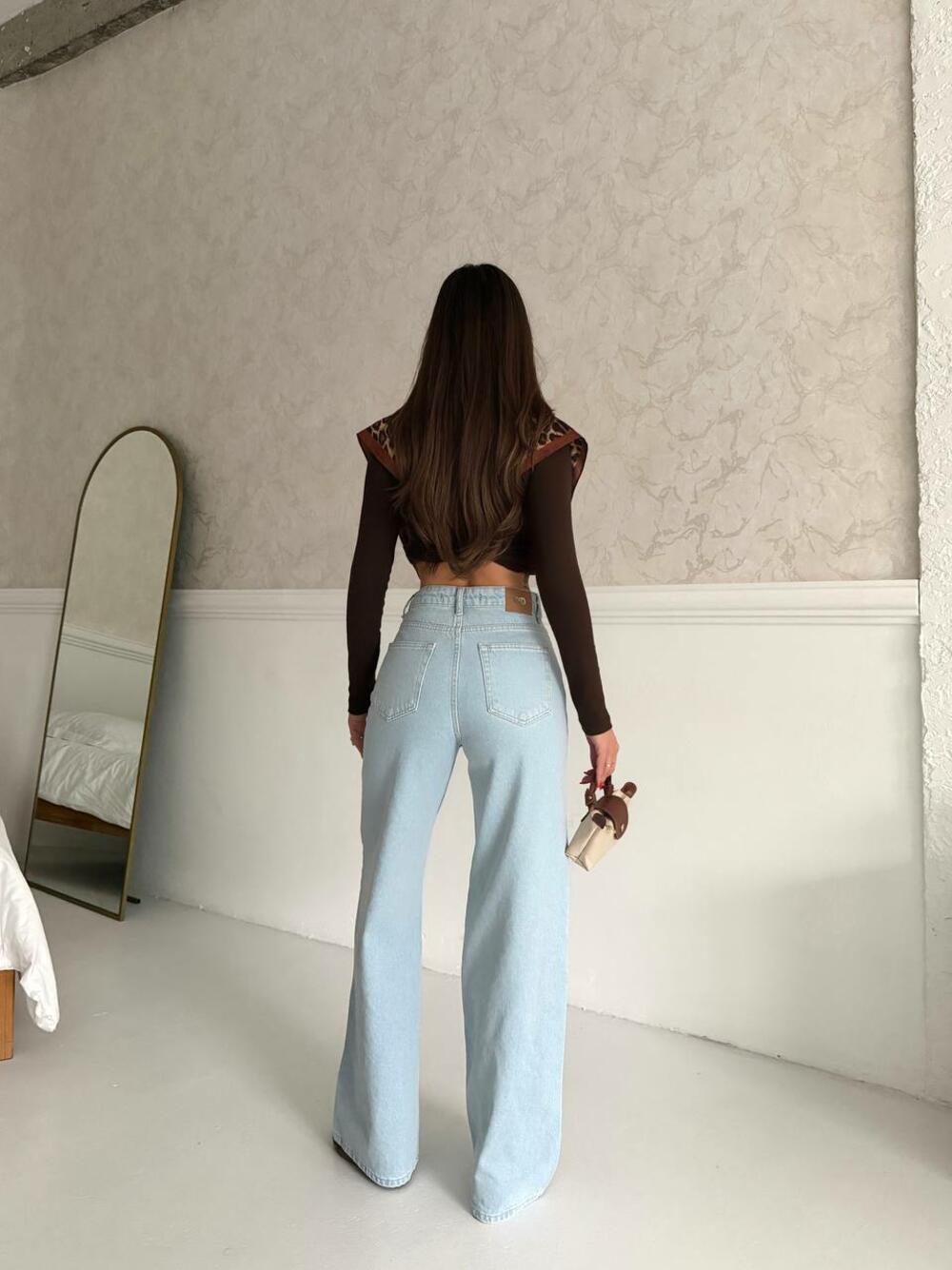 Джинси 1025/1559 / висока посадка  WIDE LEG Блакитний DENIM, 34