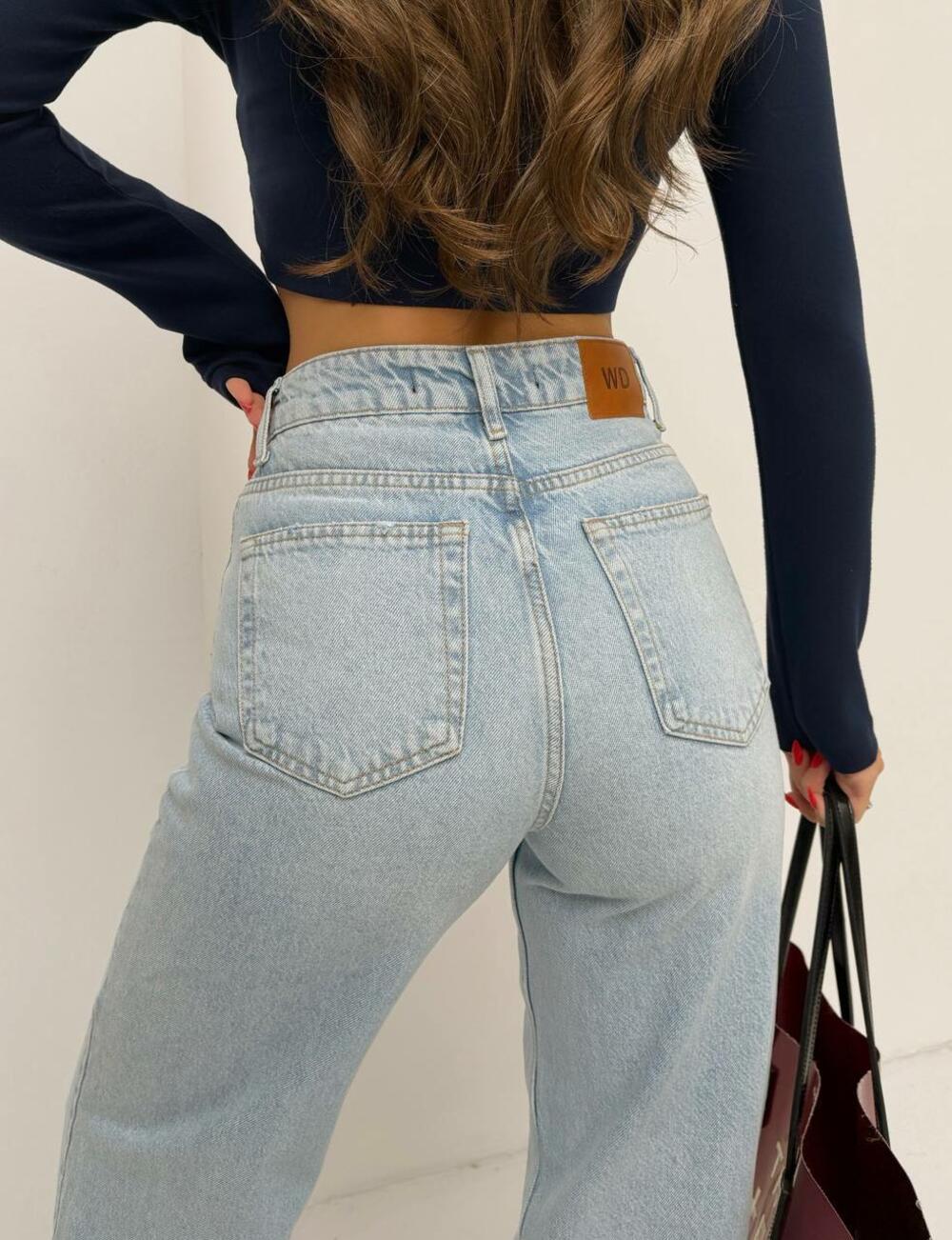 Джинси 1025/1588 (висока посадка) WIDE LEG Блакитний DENIM, 40