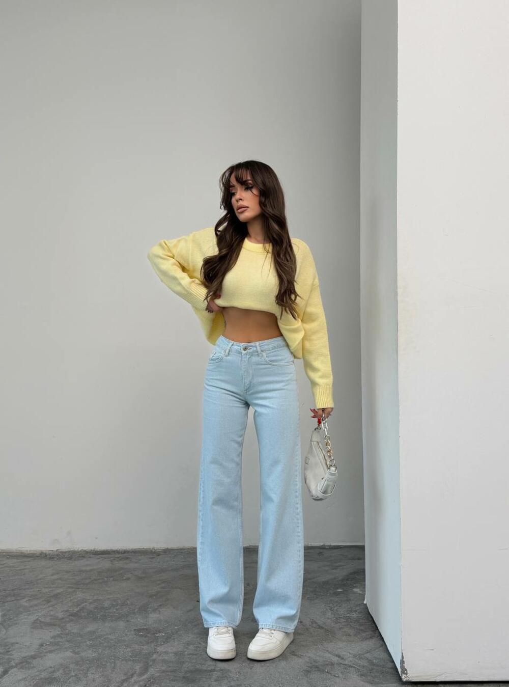 джинси 306/1592 (прямий крій/середня посадка) Блакитний DENIM, 36