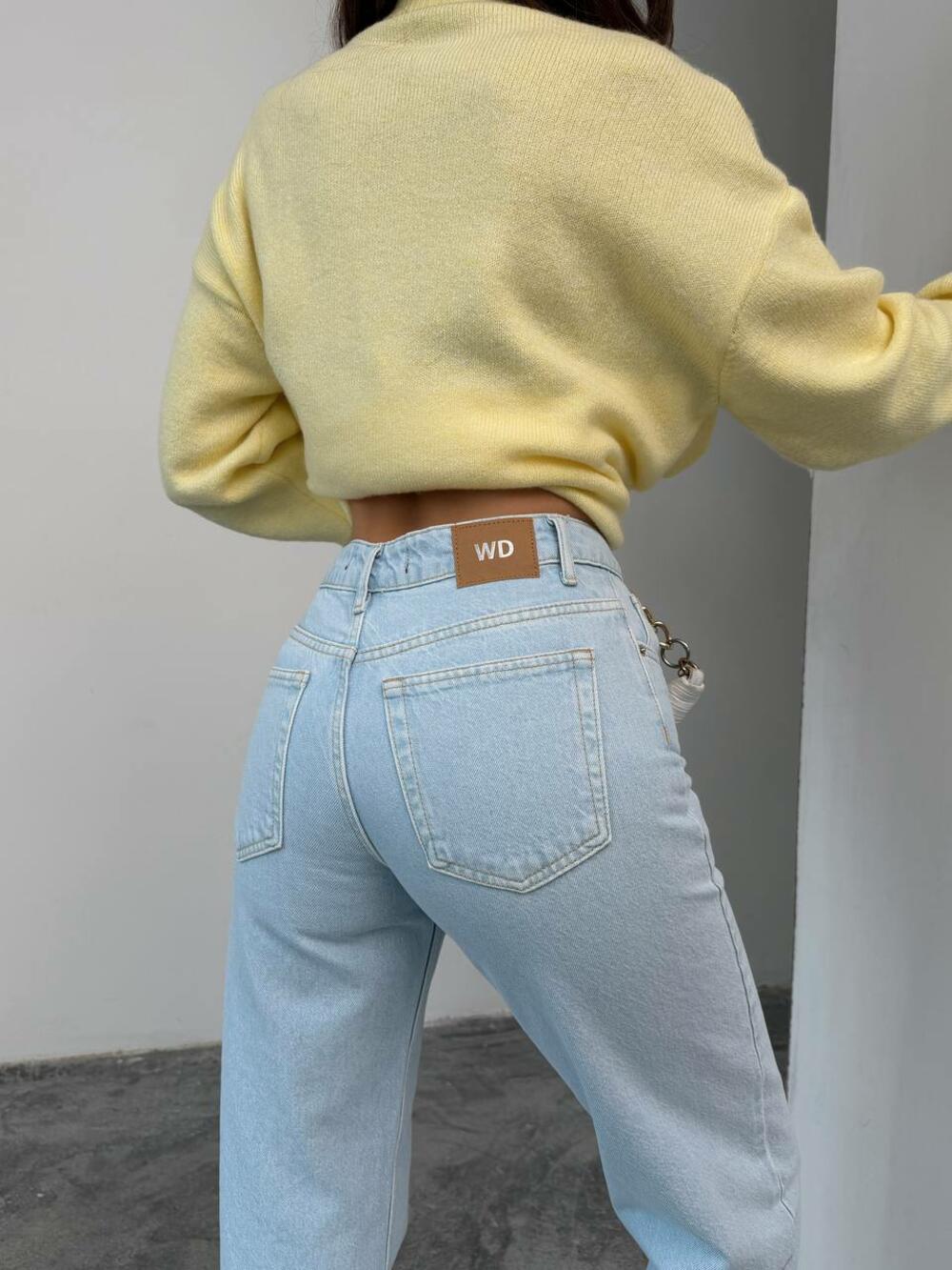 джинси 306/1592 (прямий крій/середня посадка) Блакитний DENIM, 34