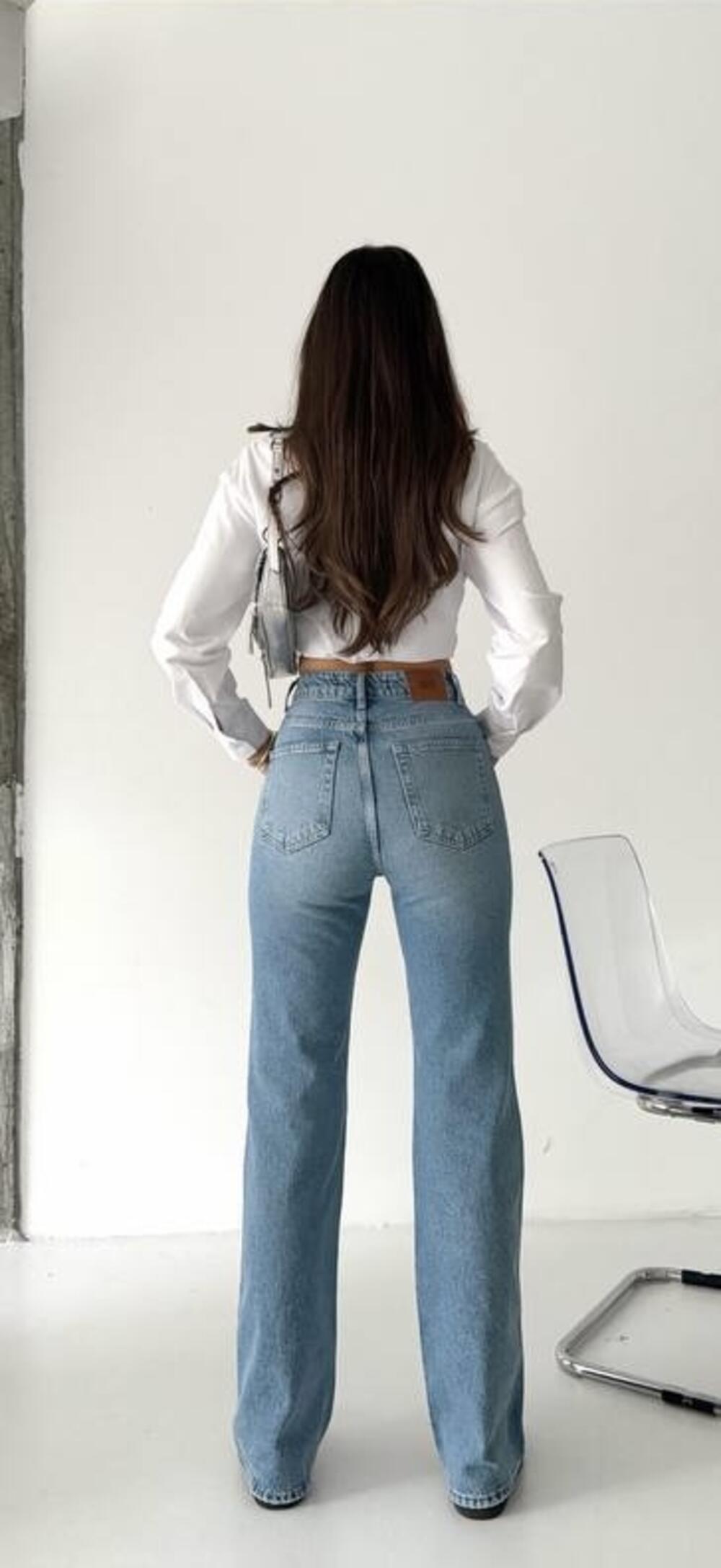 Джинси 2062/1566 /висока посадка/від коліна кльош/ Блакитний DENIM, 34