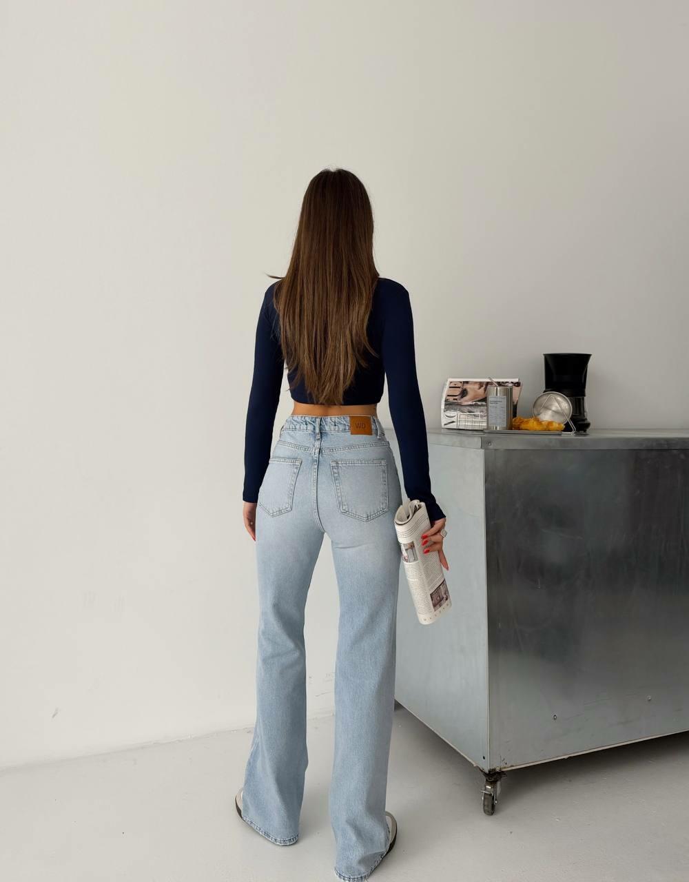 Джинси 2062/1573 /висока посадка/від коліна кльош/ Блакитний DENIM, 34