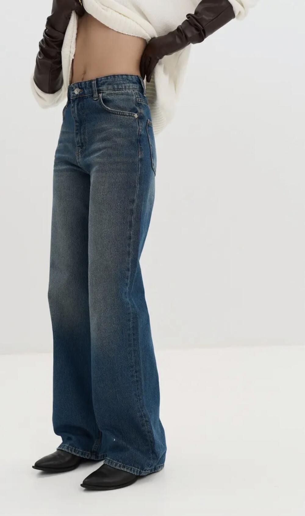 ДЖИНСИ WIDE LEG СИНІ ВІНТАЖНІ WL 594 Синій, 34