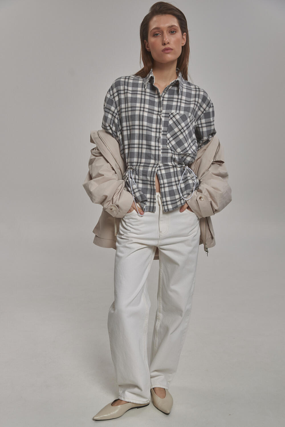 Сорочка Енбер сіро-молочний, ХS