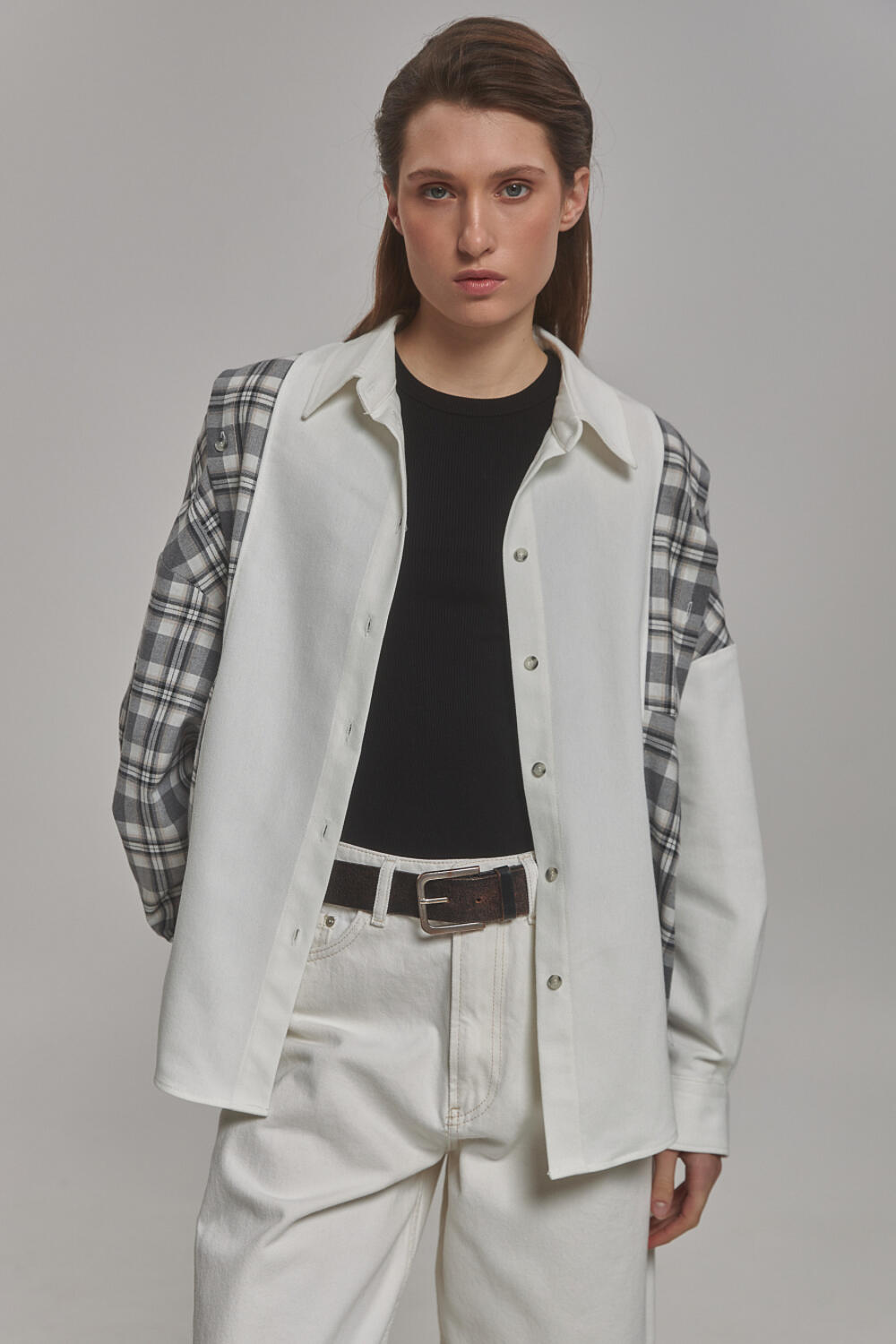 Сорочка Венель сіро-молочний, M/L