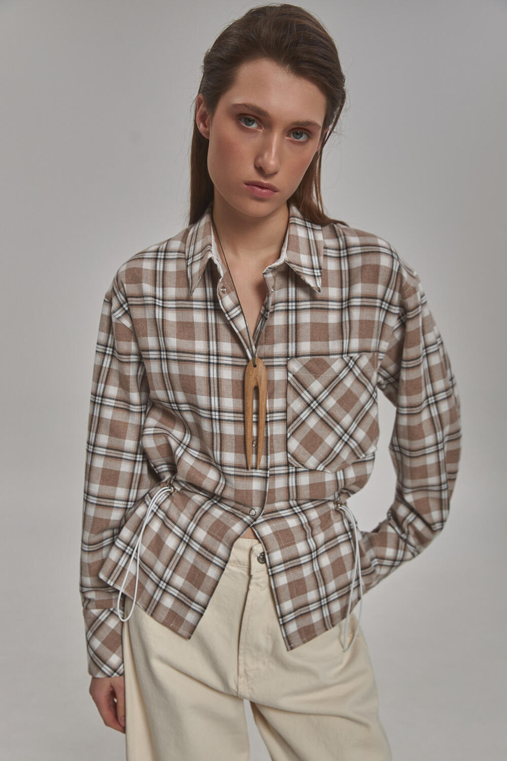 Сорочка Енбер Бежево-молочна, S